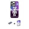 MARSİLYAN™- iPhone 13 Pro Max Kılıf Siluet Çizgi Koleksiyonu - Siyah Bilvis 5in1 3D Magic Cam Ekran Koruyucu + Renkli Kamera Lens Koruma Cam - PE