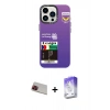 MARSİLYAN™- iPhone 13 Pro Max Kılıf Siluet Çizgi Koleksiyonu - Siyah Bilvis 5in1 3D Magic Cam Ekran Koruyucu + Kırmızı Rainbow Kamera Lens Koruma Cam