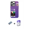 MARSİLYAN™- iPhone 13 Pro Max Kılıf Siluet Çizgi Koleksiyonu - Siyah Bilvis 5in1 3D Magic Cam Ekran Koruyucu + Pembe Shine Kamera Lens Koruma Cam
