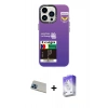 MARSİLYAN™- iPhone 13 Pro Max Kılıf Siluet Çizgi Koleksiyonu - Siyah Bilvis 5in1 3D Magic Cam Ekran Koruyucu + Rainbow Kamera Lens Koruma Cam - MI