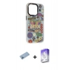 MARSİLYAN™- iPhone 13 Pro Max Kılıf Siluet Çizgi Koleksiyonu - Siyah Bilvis 5in1 3D Magic Cam Ekran Koruyucu + Shine Kamera Lens Koruma Cam - MI