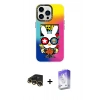 MARSİLYAN™- iPhone 13 Pro Max Kılıf Siluet Çizgi Koleksiyonu - Siyah Bilvis 5in1 3D Magic Cam Ekran Koruyucu + Raze Metal Kamera Lens - GD