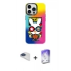 MARSİLYAN™- iPhone 13 Pro Max Kılıf Siluet Çizgi Koleksiyonu - Siyah Bilvis 5in1 3D Magic Cam Ekran Koruyucu + Pers Alüminyum Kamera Lens - LT