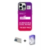 MARSİLYAN™- iPhone 13 Pro Max Kılıf Siluet Çizgi Koleksiyonu - Siyah Bilvis 5in1 3D Magic Cam Ekran Koruyucu + Rainbow Kamera Lens Koruma Cam - MI