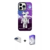 MARSİLYAN™- iPhone 13 Pro Max Kılıf Siluet Çizgi Koleksiyonu - Siyah Bilvis 5in1 3D Magic Cam Ekran Koruyucu + Pers Alüminyum Kamera Lens - LT