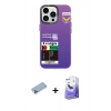 MARSİLYAN™- iPhone 13 Pro Max Kılıf Siluet Çizgi Koleksiyonu - Siyah Bilvis 5in1 5D Magic Hayalet Cam Ekran Koruyucu + Mavi Shine Kamera Lens Koruma Cam