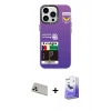 MARSİLYAN™- iPhone 13 Pro Max Kılıf Siluet Çizgi Koleksiyonu - Siyah Bilvis 5in1 5D Magic Hayalet Cam Ekran Koruyucu + Rose Gold Rainbow Kamera Lens Koruma Cam