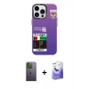 MARSİLYAN™- iPhone 13 Pro Max Kılıf Siluet Çizgi Koleksiyonu - Siyah Bilvis 5in1 5D Magic Hayalet Cam Ekran Koruyucu + Neon Fosforlu Kamera Lens - YL