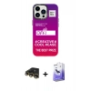 MARSİLYAN™- iPhone 13 Pro Max Kılıf Siluet Çizgi Koleksiyonu - Siyah Bilvis 5in1 5D Magic Hayalet Cam Ekran Koruyucu + Raze Metal Kamera Lens - GD