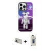 MARSİLYAN™- iPhone 13 Pro Max Kılıf Siluet Çizgi Koleksiyonu - Siyah Bilvis Hayalet Cam Ekran Koruyucu + Rainbow Kamera Lens Koruma Cam - BZ