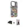 MARSİLYAN™- iPhone 13 Pro Max Kılıf Siluet Çizgi Koleksiyonu - Siyah Bilvis Hayalet Cam Ekran Koruyucu + Raze Metal Kamera Lens - GD