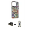 MARSİLYAN™- iPhone 13 Pro Max Kılıf Siluet Çizgi Koleksiyonu - Siyah Bilvis Hayalet Cam Ekran Koruyucu + Raze Metal Kamera Lens - GD