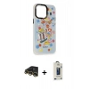 MARSİLYAN™- iPhone 13 Pro Max Kılıf Siluet Çizgi Koleksiyonu - Siyah Bilvis Hayalet Cam Ekran Koruyucu + Raze Metal Kamera Lens - GD