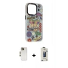 MARSİLYAN™- iPhone 13 Pro Max Kılıf Siluet Çizgi Koleksiyonu - Siyah Bilvis Hayalet Cam Ekran Koruyucu + Shine Kamera Lens - GD