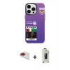 MARSİLYAN™- iPhone 13 Pro Max Kılıf Siluet Çizgi Koleksiyonu - Siyah Bilvis Hayalet Cam Ekran Koruyucu + Kırmızı Pers Alüminyum Kamera Lens