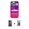 MARSİLYAN™- iPhone 13 Pro Max Kılıf Siluet Çizgi Koleksiyonu - Siyah Bilvis Hayalet Cam Ekran Koruyucu + Neon Fosforlu Kamera Lens - MI