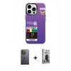 MARSİLYAN™- iPhone 13 Pro Max Kılıf Siluet Çizgi Koleksiyonu - Siyah Bilvis Hayalet Cam Ekran Koruyucu + Neon Fosforlu Kamera Lens - YL