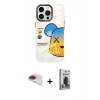 MARSİLYAN™- iPhone 13 Pro Max Kılıf Siluet Çizgi Koleksiyonu - Siyah Bilvis Hayalet Cam Ekran Koruyucu + Pers Alüminyum Kamera Lens - KI