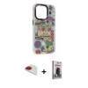 MARSİLYAN™- iPhone 13 Pro Max Kılıf Siluet Çizgi Koleksiyonu - Siyah Bilvis Hayalet Cam Ekran Koruyucu + Pers Alüminyum Kamera Lens - KI
