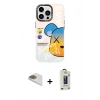 MARSİLYAN™- iPhone 13 Pro Max Kılıf Siluet Çizgi Koleksiyonu - Siyah Bilvis Hayalet Cam Ekran Koruyucu + Pers Alüminyum Kamera Lens - GD