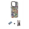 MARSİLYAN™- iPhone 13 Pro Max Kılıf Siluet Çizgi Koleksiyonu - Siyah Bilvis Hayalet Cam Ekran Koruyucu + Shine Kamera Lens Koruma Cam - PE