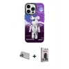 MARSİLYAN™- iPhone 13 Pro Max Kılıf Siluet Çizgi Koleksiyonu - Siyah Bilvis Hayalet Cam Ekran Koruyucu + Rainbow Kamera Lens Koruma Cam - MR