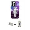 MARSİLYAN™- iPhone 13 Pro Max Kılıf Siluet Çizgi Koleksiyonu - Siyah Bilvis Hayalet Cam Ekran Koruyucu + Rainbow Kamera Lens Koruma Cam - REGD