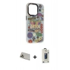 MARSİLYAN™- iPhone 13 Pro Max Kılıf Siluet Çizgi Koleksiyonu - Siyah Bilvis Hayalet Cam Ekran Koruyucu + Rainbow Kamera Lens Koruma Cam - REGD