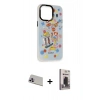 MARSİLYAN™- iPhone 13 Pro Max Kılıf Siluet Çizgi Koleksiyonu - Siyah Bilvis Hayalet Cam Ekran Koruyucu + Rainbow Kamera Lens Koruma Cam - MR