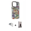 MARSİLYAN™- iPhone 13 Pro Max Kılıf Siluet Çizgi Koleksiyonu - Siyah Bilvis Hayalet Cam Ekran Koruyucu + Pers Alüminyum Kamera Lens - SABE