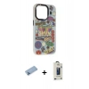 MARSİLYAN™- iPhone 13 Pro Max Kılıf Siluet Çizgi Koleksiyonu - Siyah Bilvis Hayalet Cam Ekran Koruyucu + Shine Kamera Lens Koruma Cam - MI