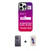 MARSİLYAN™- iPhone 13 Pro Max Kılıf Siluet Çizgi Koleksiyonu - Siyah Joko 5D Cam + Neon Fosforlu Kamera Lens - BZ