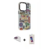 MARSİLYAN™- iPhone 13 Pro Max Kılıf Siluet Çizgi Koleksiyonu - Siyah Joko 5D Cam + Pers Alüminyum Kamera Lens - GI