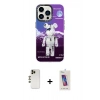 MARSİLYAN™- iPhone 13 Pro Max Kılıf Siluet Çizgi Koleksiyonu - Siyah Joko 5D Cam + Shine Kamera Lens - GD