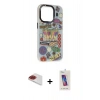 MARSİLYAN™- iPhone 13 Pro Max Kılıf Siluet Çizgi Koleksiyonu - Siyah Joko 5D Cam + Pers Alüminyum Kamera Lens - KI