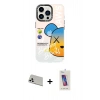 MARSİLYAN™- iPhone 13 Pro Max Kılıf Siluet Çizgi Koleksiyonu - Siyah Joko 5D Cam + Rainbow Kamera Lens Koruma Cam - BZ