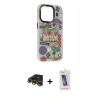 MARSİLYAN™- iPhone 13 Pro Max Kılıf Siluet Çizgi Koleksiyonu - Siyah Joko 5D Cam + Raze Metal Kamera Lens - GD