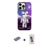 MARSİLYAN™- iPhone 13 Pro Max Kılıf Siluet Çizgi Koleksiyonu - Siyah Joko 5D Cam + Renkli Kamera Lens Koruma Cam - TU