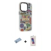 MARSİLYAN™- iPhone 13 Pro Max Kılıf Siluet Çizgi Koleksiyonu - Siyah Joko 5D Cam + Shine Kamera Lens Koruma Cam - MI