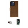 MARSİLYAN™- iPhone 13 Pro Max Kılıf Siluet Işık Serisi - Şeffaf 360 Full Body Arka Koruyucu + Kırmızı Rainbow Kamera Lens Koruma Cam