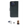 MARSİLYAN™- iPhone 13 Pro Max Kılıf Siluet Işık Serisi - Şeffaf Maxco Cam Ekran Koruyucu + Lacivert Pers Alüminyum Kamera Lens