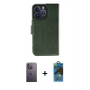 MARSİLYAN™- iPhone 13 Pro Max Kılıf Siluet Işık Serisi - Siyah 18D Cam Ekran Koruyucu + Neon Fosforlu Kamera Lens - BZ
