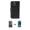 MARSİLYAN™- iPhone 13 Pro Max Kılıf Siluet Işık Serisi - Siyah 18D Cam Ekran Koruyucu + Neon Fosforlu Kamera Lens - BZ