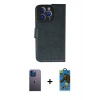 MARSİLYAN™- iPhone 13 Pro Max Kılıf Siluet Işık Serisi - Siyah 18D Cam Ekran Koruyucu + Neon Fosforlu Kamera Lens - MI