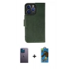 MARSİLYAN™- iPhone 13 Pro Max Kılıf Siluet Işık Serisi - Siyah 18D Cam Ekran Koruyucu + Neon Fosforlu Kamera Lens - MI