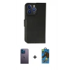 MARSİLYAN™- iPhone 13 Pro Max Kılıf Siluet Işık Serisi - Siyah 18D Cam Ekran Koruyucu + Neon Fosforlu Kamera Lens - MI