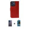 MARSİLYAN™- iPhone 13 Pro Max Kılıf Siluet Işık Serisi - Siyah 18D Cam Ekran Koruyucu + Neon Fosforlu Kamera Lens - MI
