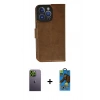 MARSİLYAN™- iPhone 13 Pro Max Kılıf Siluet Işık Serisi - Siyah 18D Cam Ekran Koruyucu + Neon Fosforlu Kamera Lens - YL