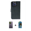 MARSİLYAN™- iPhone 13 Pro Max Kılıf Siluet Işık Serisi - Siyah 18D Cam Ekran Koruyucu + Neon Fosforlu Kamera Lens - YL