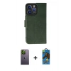MARSİLYAN™- iPhone 13 Pro Max Kılıf Siluet Işık Serisi - Siyah 18D Cam Ekran Koruyucu + Neon Fosforlu Kamera Lens - YL